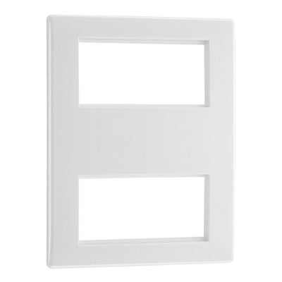 BG 8EM8 Round Edge | White | 2x 4 Module Double Stack Quad Euro Module Faceplate