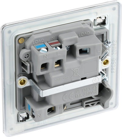 BG Electrical FPC50 Nexus Screwless Flat-Plate Switched Fused Connection Spur Unit Polished Chrome 13A