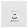 BG Nexus White 45W USB Wall Socket Euro Module USB-A & C - White Insert by British General (BG-8EMS2+EMUSBAC45W)