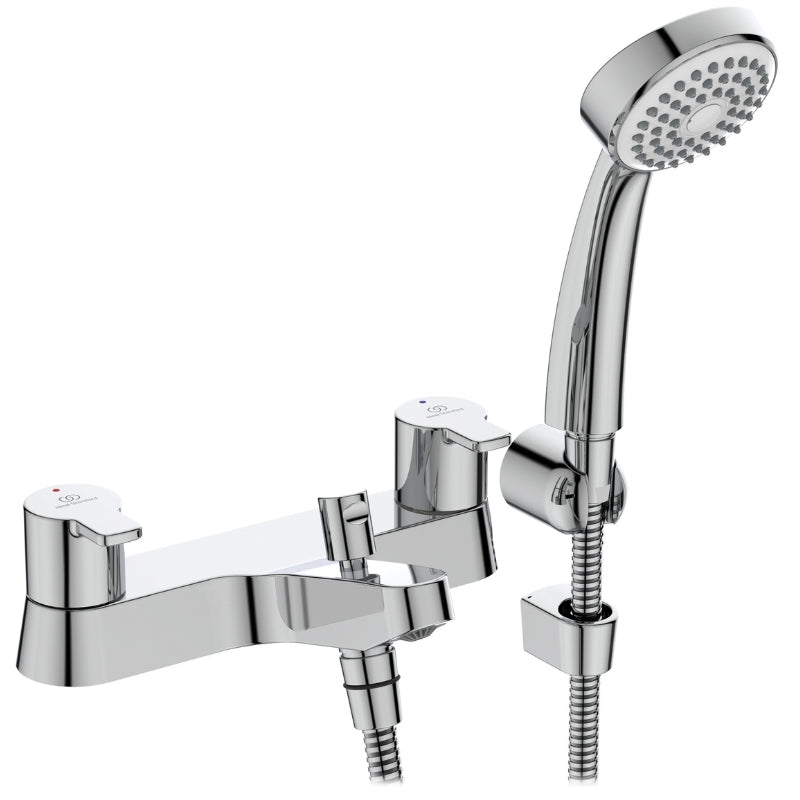 Ideal Standard Calista Two Tap Hole Bath Shower Mixer With Shower Set - B1152AA