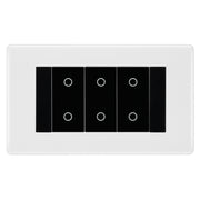 BG Nexus White Moulded Triple Secondary Touch Dimmer Switch - Black Insert by British General (BG-8EMR4+EMTDSB)