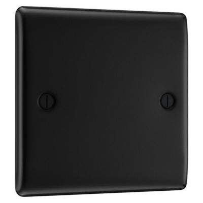 BG Nexus Matt Black Single Blanking Plate NFB94 with 25mm Steel Back Box