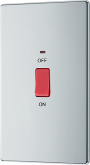 BG FPC72 Nexus Screwless Flat-Plate Cooker Switch Polished Chrome Neon 2 Way 45A by British General (BG-FPC72-Shopify-SA_1)
