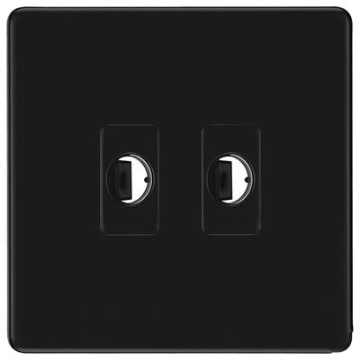 BG Nexus Screwless Matt Black 2 Gang Flex Outlet Socket