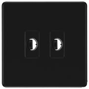 BG Nexus Screwless Matt Black 2 Gang Flex Outlet Socket by British General (BG-SCL-MB-2G-FLEX-OUTLET-SOCKET)