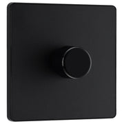BG Evolve PCDMB81B Matt Black 1 Gang 200W Edge Switch-Black Insert by British General (BG-PCDMB81B-Shopify-SA_1)