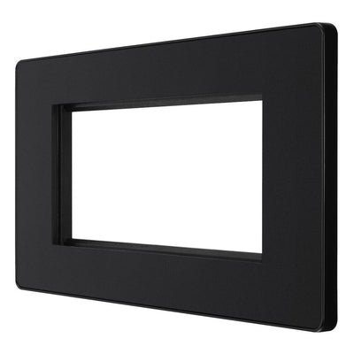 BG Evolve Matt Black 4 Gang Secondary Telephone Socket, Screw Terminal - Black Insert