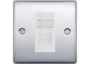 BG Nexus Polished Chrome 1 Gang RJ45 Data Socket NPCRJ451W White Insert by British General (BG-NPCRJ451W)