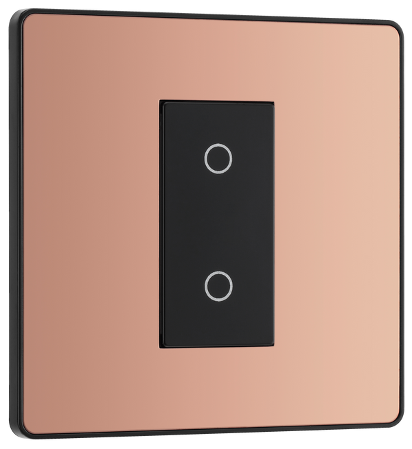 PCDCPTDS1B Front - This Evolve Polished Copper single secondary trailing edge touch dimmer allows you to control your light levels and set the mood. 