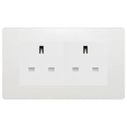 BG Evolve Pearlescent White 4 Gang 13A Unswitched Socket - PCDCL4GUSSW by British General (BG-PCDCL4GUSSW)