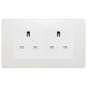 BG Evolve Pearlescent White 4 Gang 13A Unswitched Socket - PCDCL4GUSSW by British General (BG-PCDCL4GUSSW)