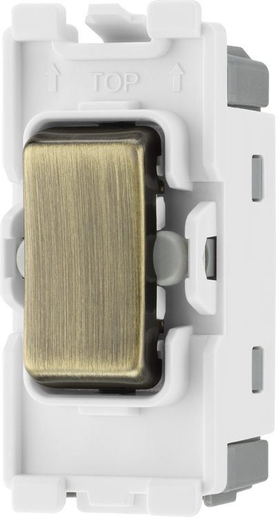 BG RAB12C Nexus Grid Antique Brass 20AX 2 Way 1 Pole Centre-Off Switch Module