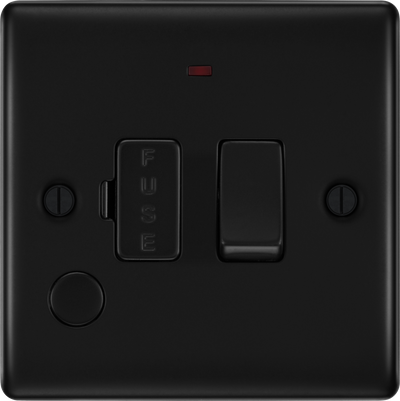 BG NFB53 Nexus Metal Matt Black 13A Flex Outlet Neon Switched Fused Spur Unit