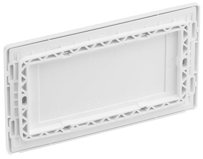 BG Evolve PCDBS95W Double Blank Plate - Brushed Steel (White) by British General (BG-PCDBS95W)