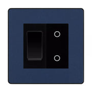 BG Evolve Matt Blue 2 Gang Custom Switch 1x 2 Way 1x Master Touch Dimmer by British General (EVOLVE-DB-2G-1x-2WAY-SWITCH-1x-MTD-BI)