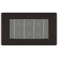 BG Nexus Screwless Black Nickel Triple Secondary Touch Dimmer Switch Grey Inserts