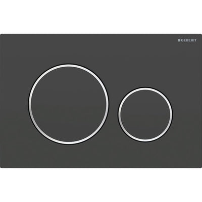 Geberit Sigma20 Round WC Dual Flush Plate - Matt Black - 115.882.14.1