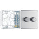 BG Screwless Brushed Steel 200W 2 Way Double Trailing Edge Dimmer Switch FBS82 with 35mm Steel Back Box