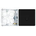 BG Screwless Matt Black 20A 16AX 2 Way Single Light Switch FFB12 with 25mm Steel Back Box