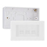 BG White Moulded 3 Gang RJ11 Telephone Socket Euro Module with 32mm Back Box - White Insert by British General (BG-EMRJ11W-3G-32)