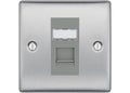 BG Nexus Metal Brushed 1 Gang RJ45 Data Socket NBSRJ451 Grey Insert