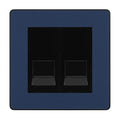 BG Evolve Matt Blue Double IDC Secondary Telephone Socket - Black Insert