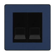 BG Evolve Matt Blue Double IDC Secondary Telephone Socket - Black Insert by British General (BG-PCDDBBTS2B)