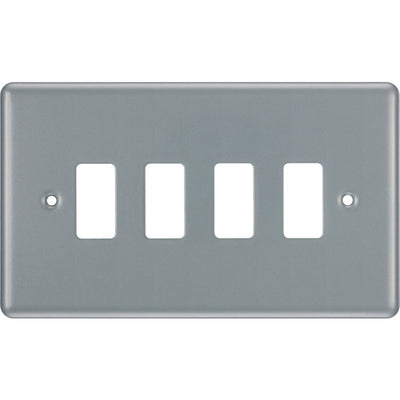 BG RMC4 Nexus Grid Metal Clad | 4 Module Front Plate by British General (BG-RMC4)