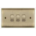 BG Nexus Antique Brass 3 Gang Switch 1x Intermediate 2x 1 or 2 Way Custom Grid