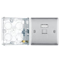 BG Brushed Steel 1 Gang RJ45 Single Data Outlet NBSRJ451 and 25mm Steel Back Box