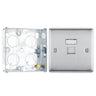 BG Brushed Steel 1 Gang RJ45 Single Data Outlet NBSRJ451 and 25mm Steel Back Box by British General (BG-NBSRJ451+HGS02)