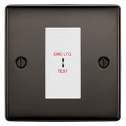 BG Nexus Metal Black Nickel 20AX 2 Way Emergency Lighting Test Key Switch - White Insert