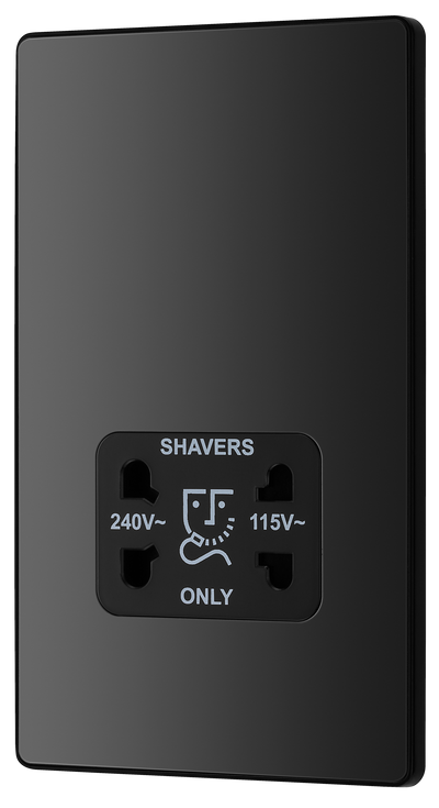 Switches: BG Evolve Black Chrome Screwless Switches & Sockets Black Inserts Full Range PCDBC12B - Single Light Switch 20A by British General (BG-EVOLVE-BLACK-CHROME-PCDBC12B)