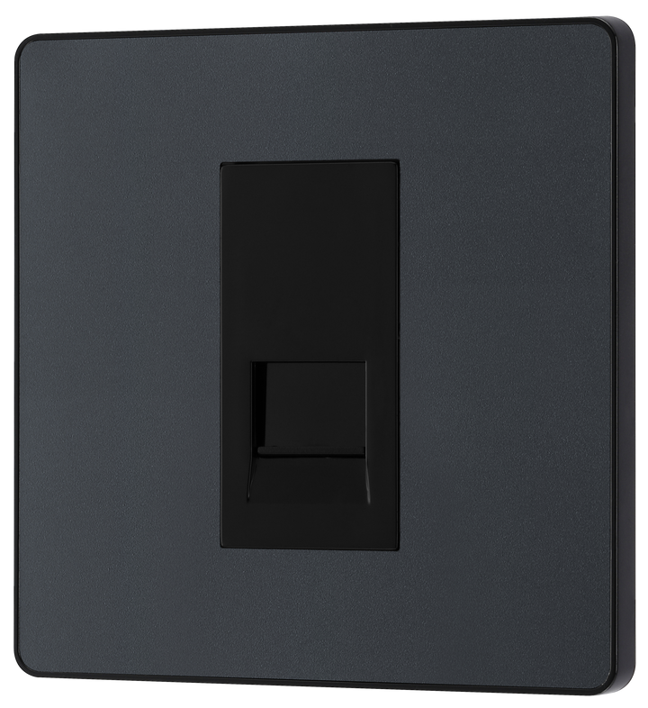 PCDMGBTM1B Front - This Evolve Matt Grey master telephone socket from British General uses a screw terminal connection, and should be used where your telephone line enters your property.