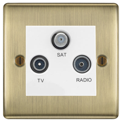 BG Nexus Metal Antique Brass TV/FM/SAT Socket NAB67W by British General (BG-NAB67W)