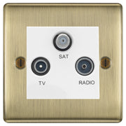 BG Nexus Metal Antique Brass TV/FM/SAT Socket NAB67W by British General (BG-NAB67W)