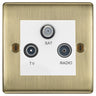BG Nexus Metal Antique Brass TV/FM/SAT Socket NAB67W by British General (BG-NAB67W)