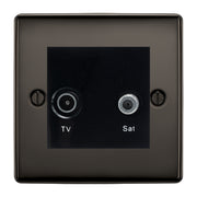 BG Nexus Metal Black Nickel TV & Satellite Socket NBNTVSATB by British General (BG-NBNTVSATB)