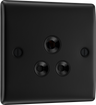 BG NFB29B Nexus Metal Unswitched Round Pin Socket 5A - Black Insert - Matt Black by British General (BG-NFB29B-SA_1)
