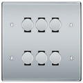BG Polished Chrome 6 Gang Trailing Edge LED Dimmer Light Switch 2 Way Custom Switch