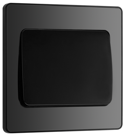 Switches: BG Evolve Black Chrome Screwless Switches & Sockets Black Inserts Full Range PCDBC12B - Single Light Switch 20A by British General (BG-EVOLVE-BLACK-CHROME-PCDBC12B)