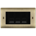 BG Nexus Antique Brass 3 Gang IDC Secondary Telephone Socket - Black Insert