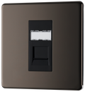 BG FBNRJ451 Nexus Screwless Flat-Plate Single RJ45 Data Outlet Black Nickel