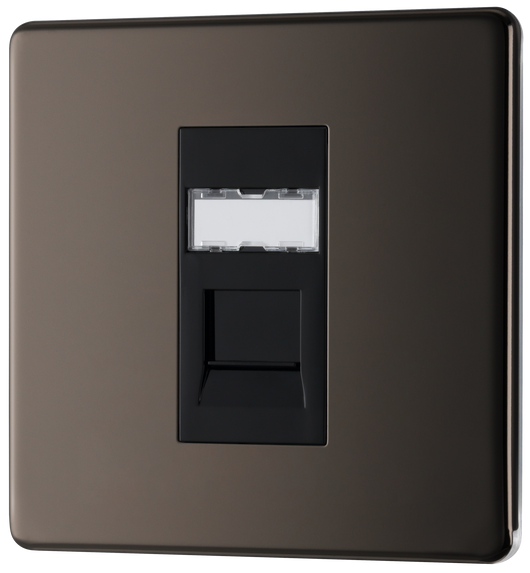  FBNRJ451 Front - This RJ45 ethernet socket from British General uses an IDC terminal connection and is ideal for home and office providing a networking outlet with ID window for identification.