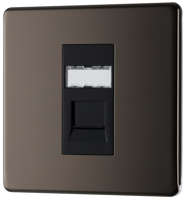  FBNRJ451 Front - This RJ45 ethernet socket from British General uses an IDC terminal connection and is ideal for home and office providing a networking outlet with ID window for identification.