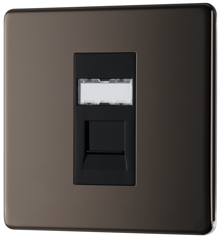  FBNRJ451 Front - This RJ45 ethernet socket from British General uses an IDC terminal connection and is ideal for home and office providing a networking outlet with ID window for identification.