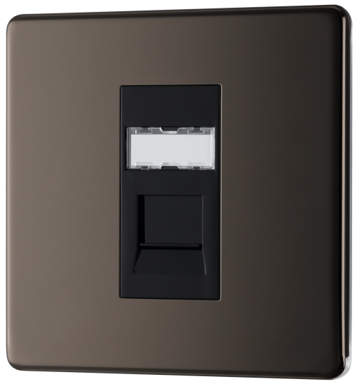  FBNRJ451 Front - This RJ45 ethernet socket from British General uses an IDC terminal connection and is ideal for home and office providing a networking outlet with ID window for identification.