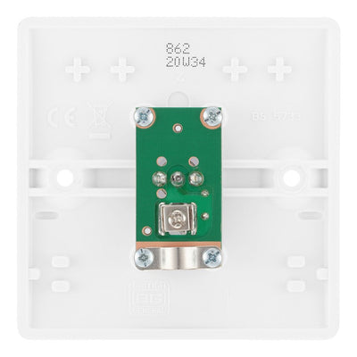 BG 862 Moulded Round Edge | White | 1 Gang Isolated Co-Axial TV Socket Outlet