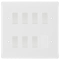 BG White 7 Gang Intermediate Custom Grid Light Switch with Back Box