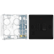 BG Nexus Matt Black 13A Flex Output Neon Switched Fused Connection Unit NFB53 with 35mm Steel Back Box